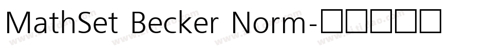 MathSet Becker Norm字体转换
